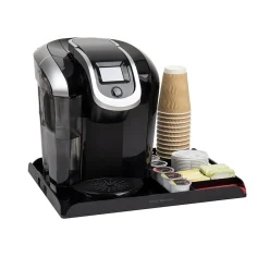 Mind Reader Plastic 7-Compartment Countertop Coffee Organizer Tray, Black (KEUTRAY-BLK)