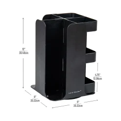 Mind Reader Plastic 8-Compartment Cup and Condiment Carousel Countertop Organizer, Black (CUPOSPIN-BLK)