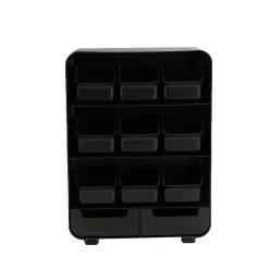 Mind Reader Plastic 11-Drawer Tea Bag Organizer, Black (TBORG-BLK)