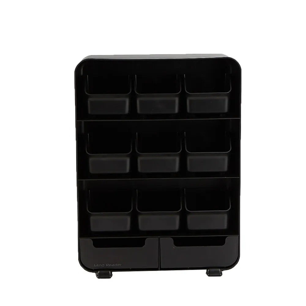 Mind Reader Plastic 11-Drawer Tea Bag Organizer, Black (TBORG-BLK)