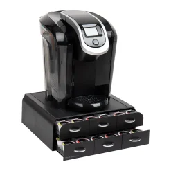 Mind Reader Plastic 2-Tier 6-Drawer Coffee Pod Storage Drawer, 72 Pod Capacity, Black (TRY6PC-BLK)