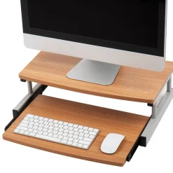Sale Mind Reader 2-Tier Monitor Stand with Sliding Keyboard Drawer, Brown (2TSLIDE-BRN)