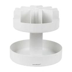Mind Reader 2-Tier Plastic Lazy Susan Coffee Countertop Organizer, White (SNACKCAR-WHT)