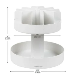 Mind Reader 2-Tier Plastic Lazy Susan Coffee Countertop Organizer, White (SNACKCAR-WHT)