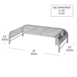Sale Mind Reader Ventilated Monitor Stand with Side Storage, (MESHM-SIL) Silver