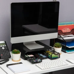 Clearance Mind Reader Ventilated Monitor Stand, Metal, Black (MONMESH-BLK)