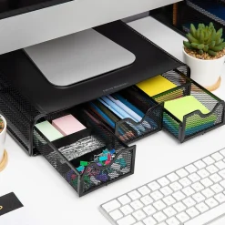 Clearance Mind Reader Ventilated Monitor Stand, Metal, Black (MONMESH-BLK)