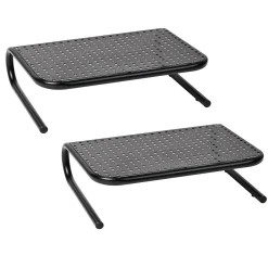 Clearance Mind Reader Ventilated Monitor Stand, Holds up to 44 lbs., Metal, , 2/Pack (2METMONST-BLK) Black