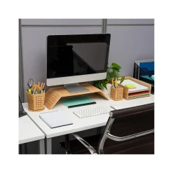 Mind Reader Ventilated Monitor Stand, Light Brown (LATMON-BRN)