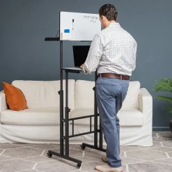 Standing Desks*Mind Reader 21"W Adjustable Standing Whiteboard Desk, Black (SDWBOARD-BLK)