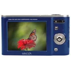 MINOLTA 44 MP/2.7K Quad HD Digital Camera with 16x Digital Zoom, Blue (MND20-BL)