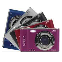 MINOLTA 44 MP/2.7K Quad HD Digital Camera with 16x Digital Zoom, Blue (MND20-BL)