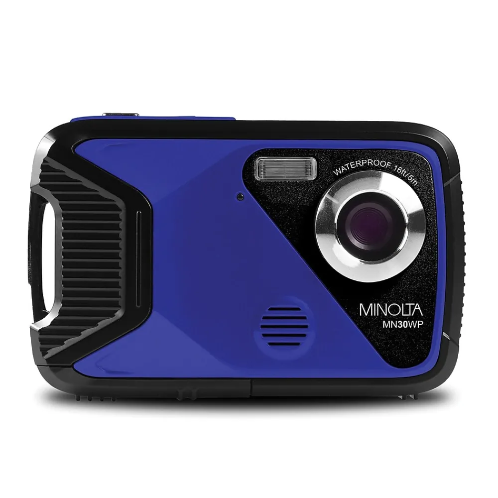 MINOLTA 21 MP/1080p Waterproof Digital Camera with 4x Digital Zoom, Blue (MN30WP-BL)