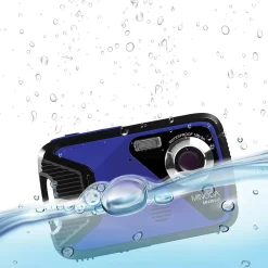 MINOLTA 21 MP/1080p Waterproof Digital Camera with 4x Digital Zoom, Blue (MN30WP-BL)