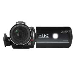 MINOLTA 4K Ultra HD IR Night Vision Video Camcorder with 16x Digital Zoom, Black (MN4K40NV)