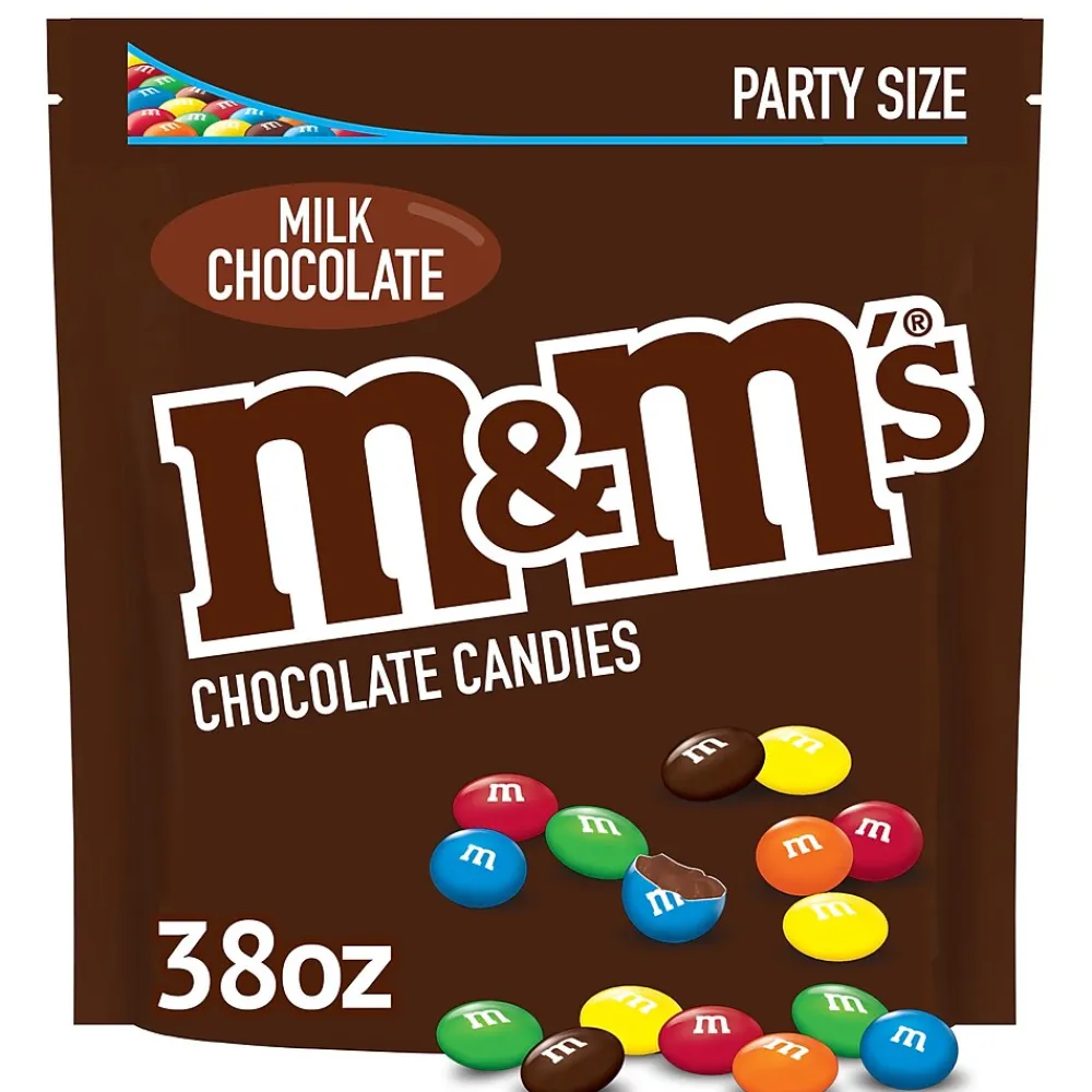 M&M's Party Size Milk Chocolate Candy Pieces, 38 oz. (MMM55114)