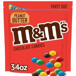 M&M's Party Size Peanut Butter Milk Chocolate Candy Pieces, 34 oz. (MMM55085)