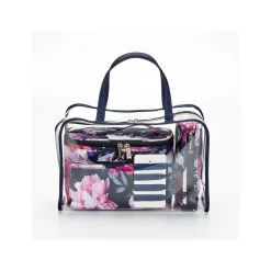 Blockbuster Blue Floral PVC/Polyester 8-Piece Tote Set, Large (A28621)<Modella Online