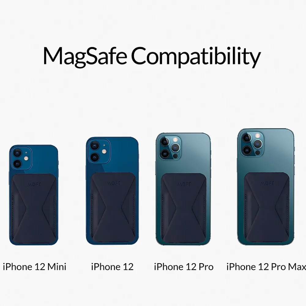 MOFT Snap-on Phone Stand and Wallet for iPhone 12 and 13 Series, Night Black (MS007M-1-BK)