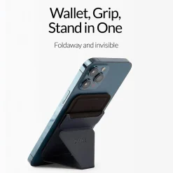 MOFT Snap-on Phone Stand and Wallet for iPhone 12 and 13 Series, Night Black (MS007M-1-BK)