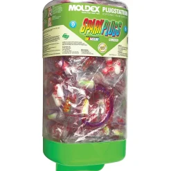 Moldex PlugStation Disposable Earplus with Dispenser, Bullet Shape, Corded, Multicolor, 150/Box (6880)