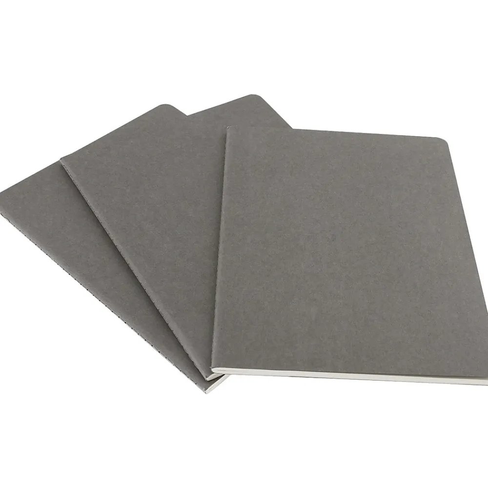 Journals|Moleskine Cahier Journal, 7-1/2" x 10", Ruled, Pebble Grey (629605)