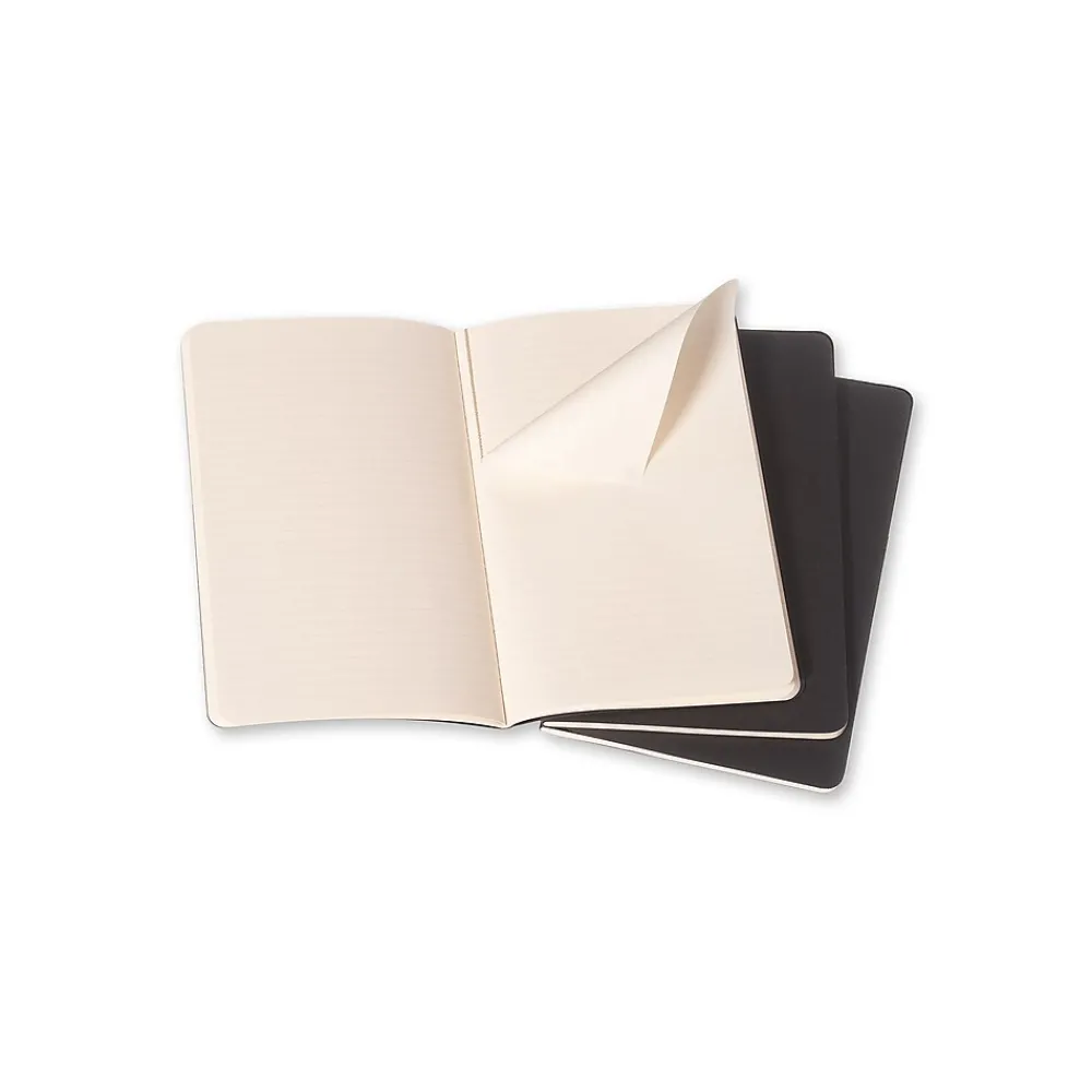 Journals|Moleskine Cahier Pocket Journal, 3.5" x 5.5", Narrow Ruled, Black, 64 Pages, 3/Pack (704895)