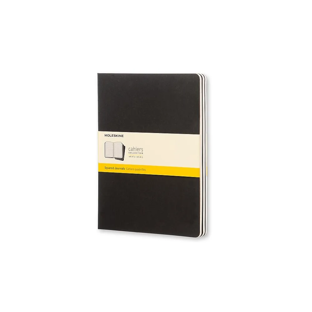 Notebooks|Moleskine Cahier 1-Subject Professional Notebooks, 7.5" x 10", Quad, 60 Sheets, Black (9788883705021)