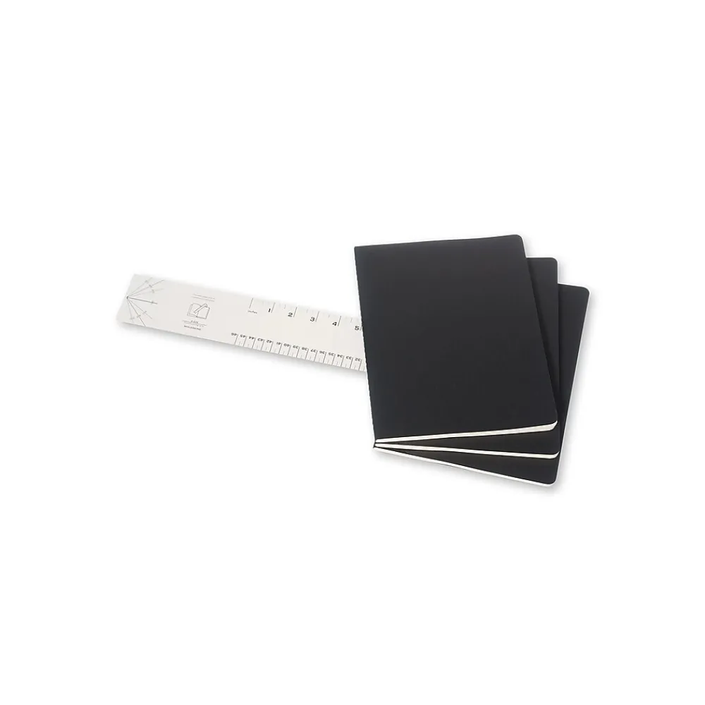 Notebooks|Moleskine Cahier 1-Subject Professional Notebooks, 7.5" x 10", Quad, 60 Sheets, Black (9788883705021)