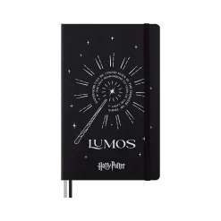 Journals|Moleskine Harry Potter Lumos Limited Edition Notebook, 5" x 8.25", Narrow-Ruled, Black/White (LEHP23QP060LUM)