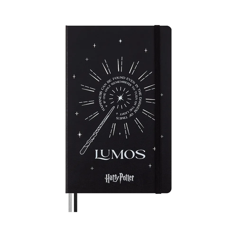 Journals|Moleskine Harry Potter Lumos Limited Edition Notebook, 5" x 8.25", Narrow-Ruled, Black/White (LEHP23QP060LUM)