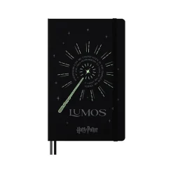 Journals|Moleskine Harry Potter Lumos Limited Edition Notebook, 5" x 8.25", Narrow-Ruled, Black/White (LEHP23QP060LUM)