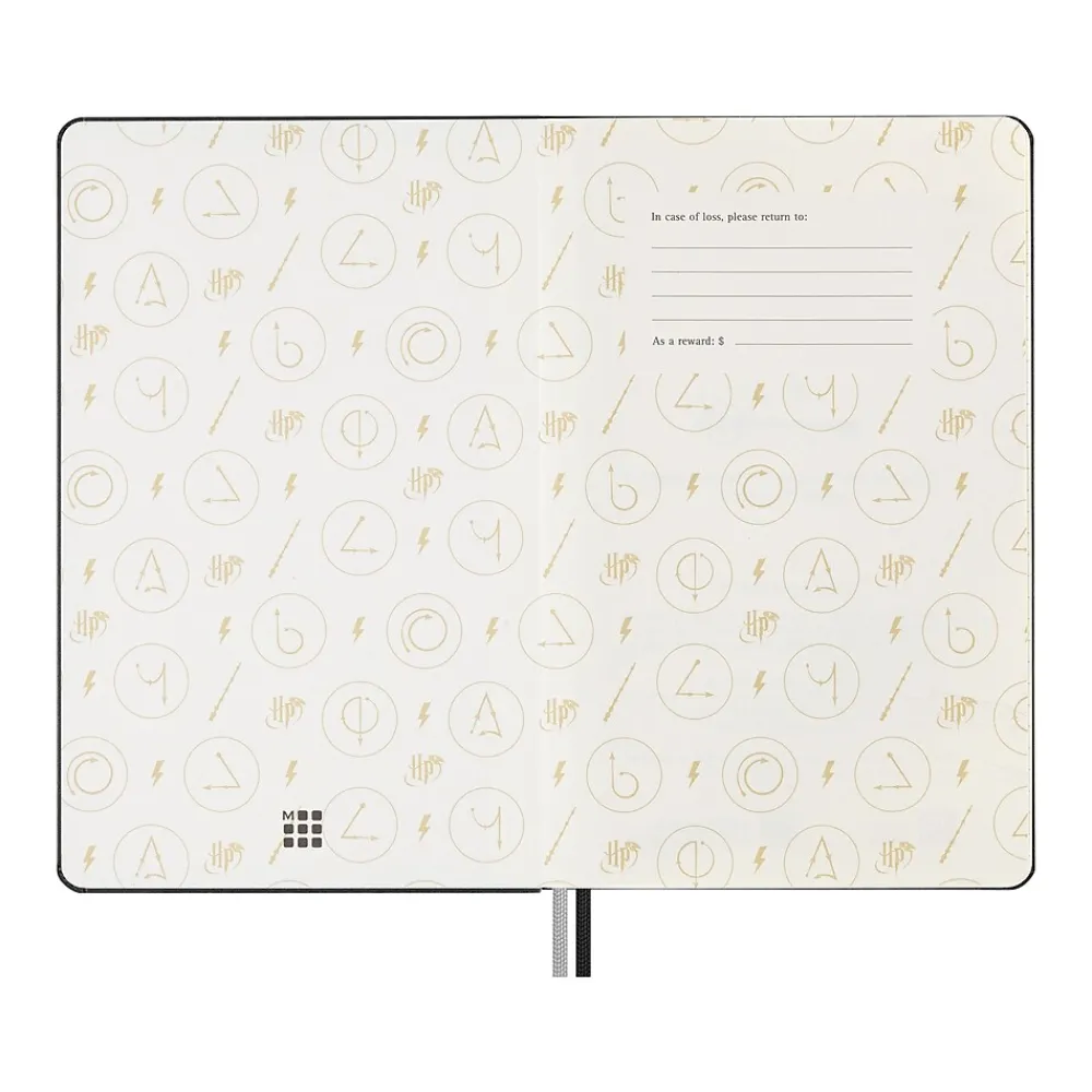 Journals|Moleskine Harry Potter Lumos Limited Edition Notebook, 5" x 8.25", Narrow-Ruled, Black/White (LEHP23QP060LUM)