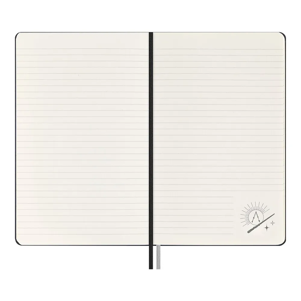 Journals|Moleskine Harry Potter Lumos Limited Edition Notebook, 5" x 8.25", Narrow-Ruled, Black/White (LEHP23QP060LUM)