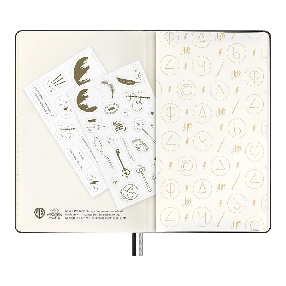Journals|Moleskine Harry Potter Lumos Limited Edition Notebook, 5" x 8.25", Narrow-Ruled, Black/White (LEHP23QP060LUM)
