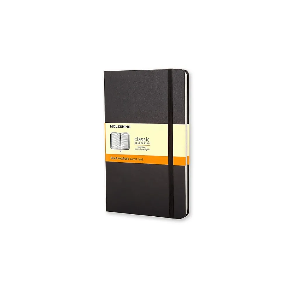 Notebooks|Moleskine 1-Subject Professional Notebook, 3.5" x 5.5", Narrow Ruled, 96 Sheets, Black (701009)