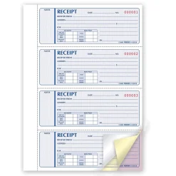Accounting & Record Journals*Rediform Money Receipt Forms, Carbonless, 3 Part, Hard Cover, 2-3/4" x 7", 200 Sets/Book (RED8L818)