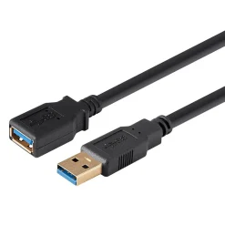 Monoprice 113751 6' USB 3.0 A to A Female Extension Cable, M/F, Black