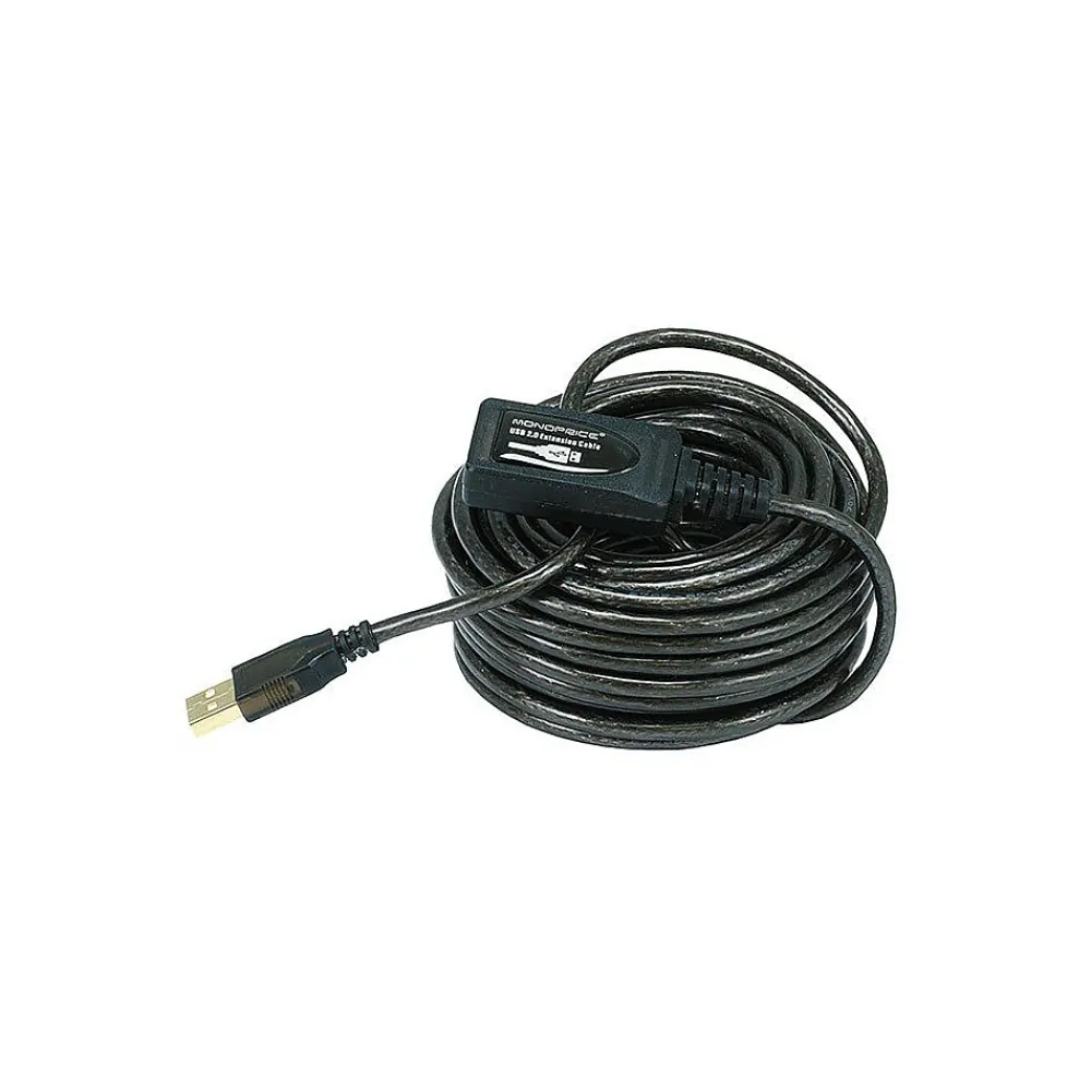 Monoprice 32-ft USB-2.0 Active Extension/Repeater Cable (M/F), 28/24 AWG, Black (106149)