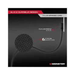 Monster 2-Outlet 4-USB Port Power Strip, 6', Black (2MNAC0327B0L2)