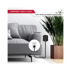 Monster 2-Outlet 4-USB Port Power Strip, 6', Black (2MNAC0327B0L2)