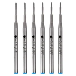 Pens|Monteverde ® Medium Ballpoint Refill For Montblanc Ballpoint Pens, 6/Pack, Turquoise