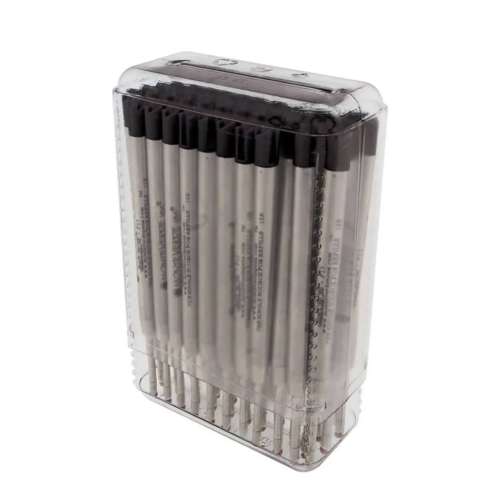 Pens|Monteverde ® Medium Capless Gel Refill For Montblanc Ballpoint Pens, Black, 50/Pack