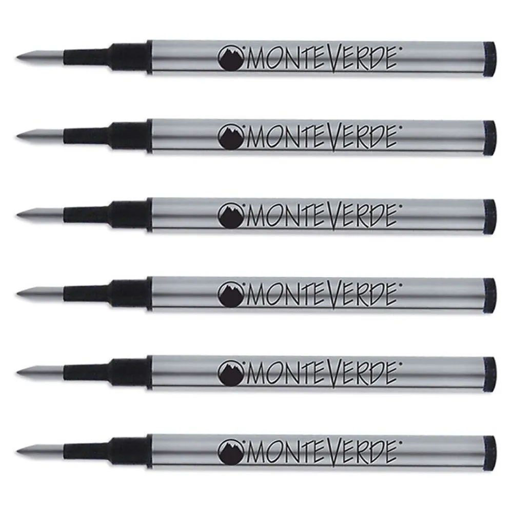 Pens|Monteverde ® Mini Rollerball Refill For Mini Jewelria Pens, Black, 6/Pack