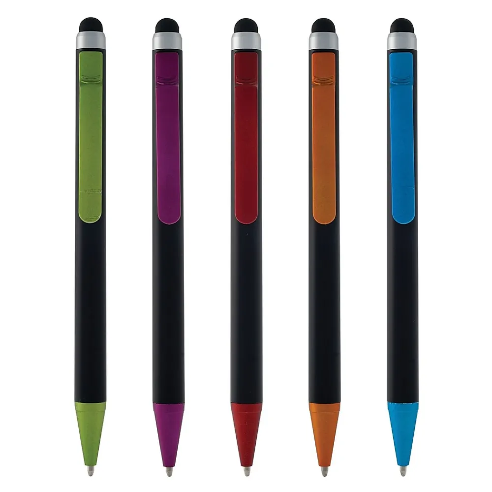 Pens|Monteverde One Touch Ballpoint Pen with Top Stylus, Assorted Colors, 12 pack (MV36150)