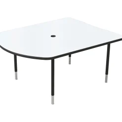 Office Desks*MooreCo MediaSpace 60" Table, White/Black (27749-MRKR-BK)