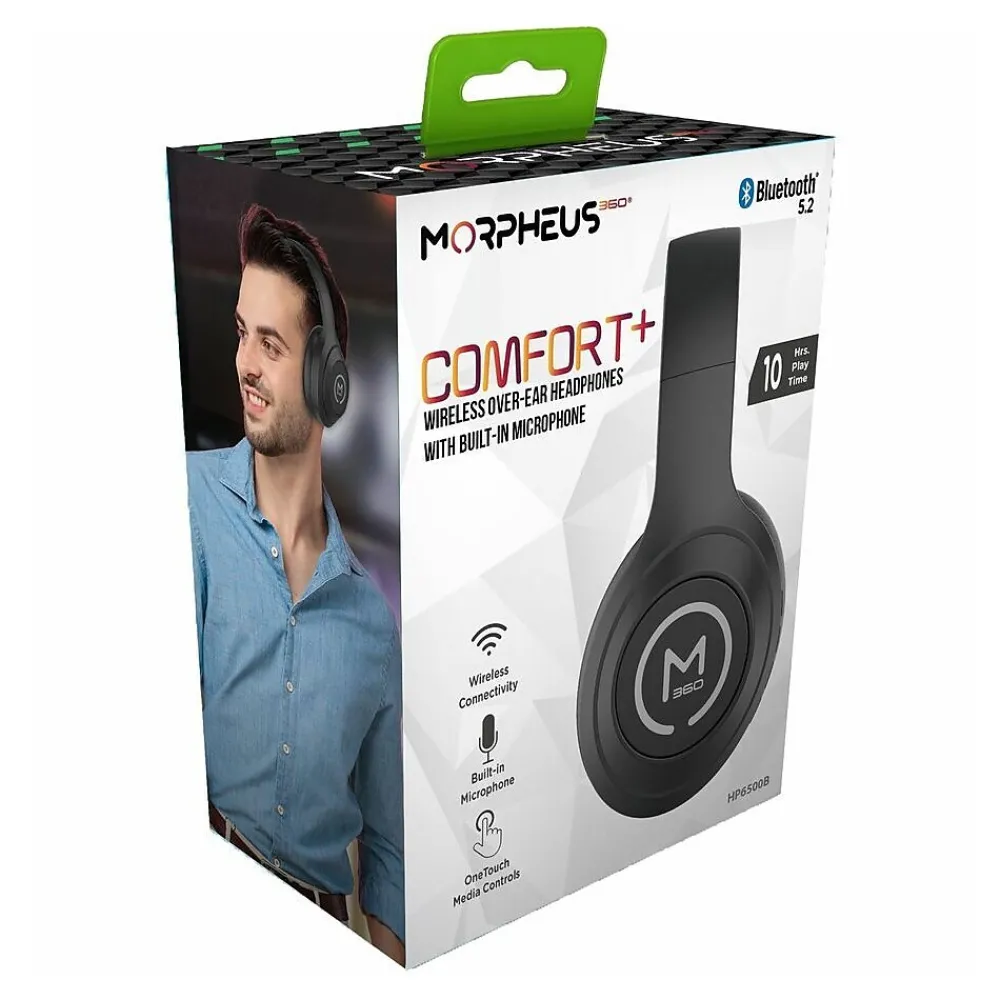 Comfort Plus Wired/Wireless Noise Canceling Over-Ear, Bluetooth, Pure Black (HP6500B)<Morpheus 360 Outlet