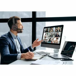 Morpheus 360 Sanctuary Wireless Noise Canceling Bluetooth Stereo Over-The-Ear Computer Headset, MS Certified (HS6750ANC)