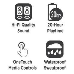 Spire Wireless Earbuds, Bluetooth, Slate Gray (TW1500G)<Morpheus 360 Clearance