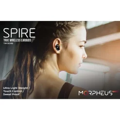 Spire Wireless Earbuds, Bluetooth, Black (TW1500B)<Morpheus 360 Best